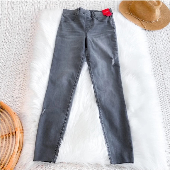 Spanx Distressed Ankle Skinny Jeans Vintage Gray High Rise Waisted NEW Small - Picture 6 of 15